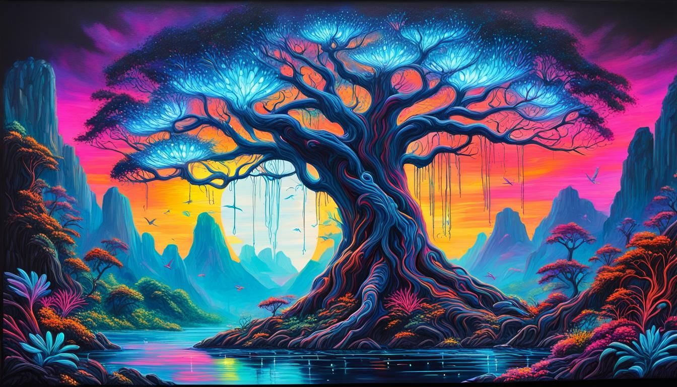Bioluminescent Tree of Life Inspired by Avatar