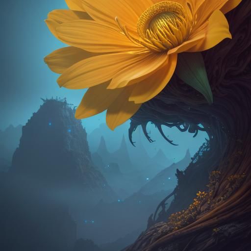 Radiant Sunblossom Creature with Glowing Core