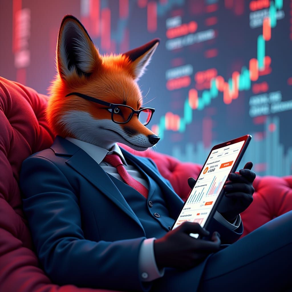 Cunning Crypto Fox Watching Bitcoin Rise