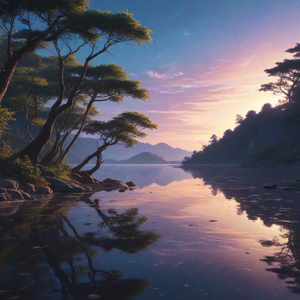 Blue Lake Fantasy Portal in Anime Style