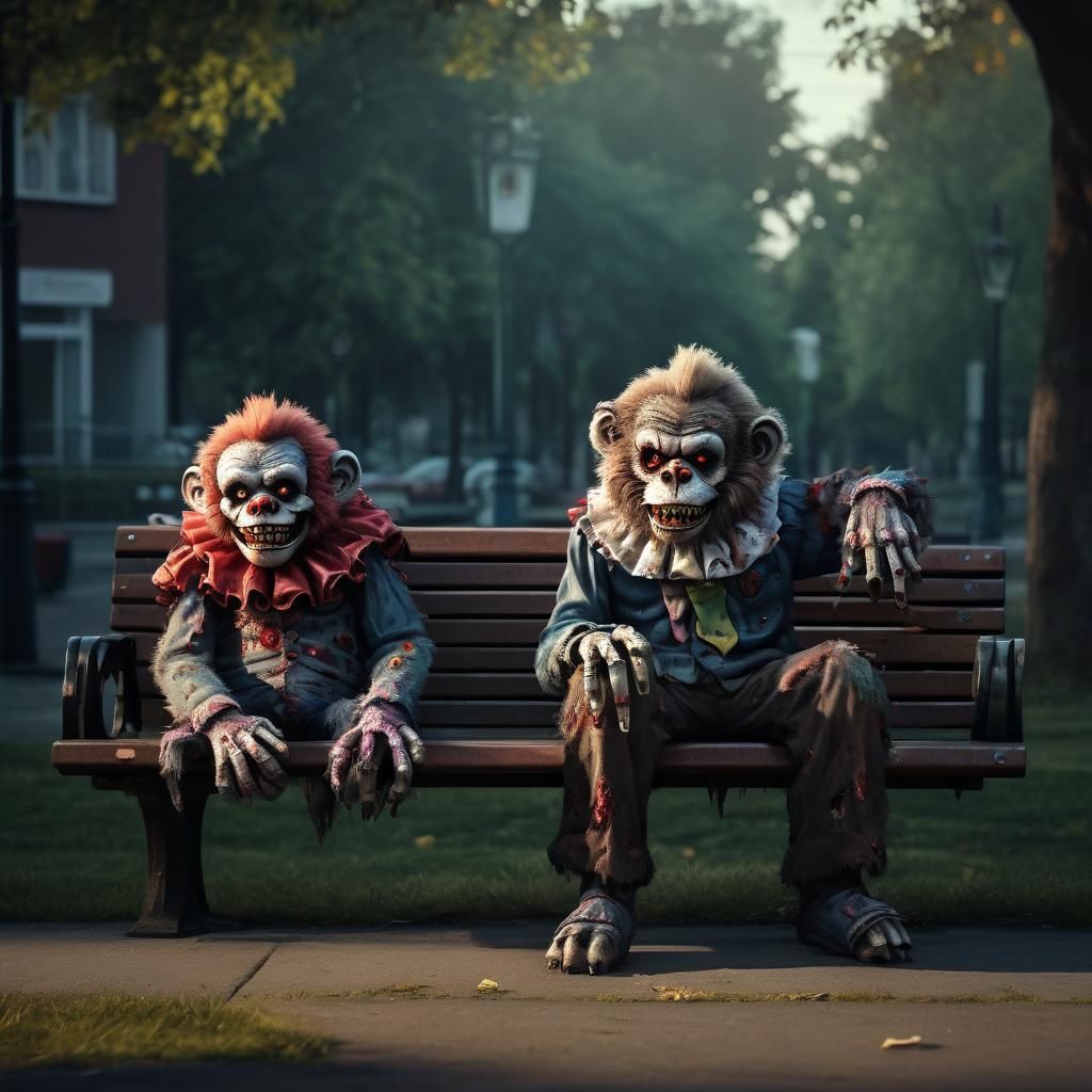 Surreal Horror: Hybrid Creatures Grinning in the Dark