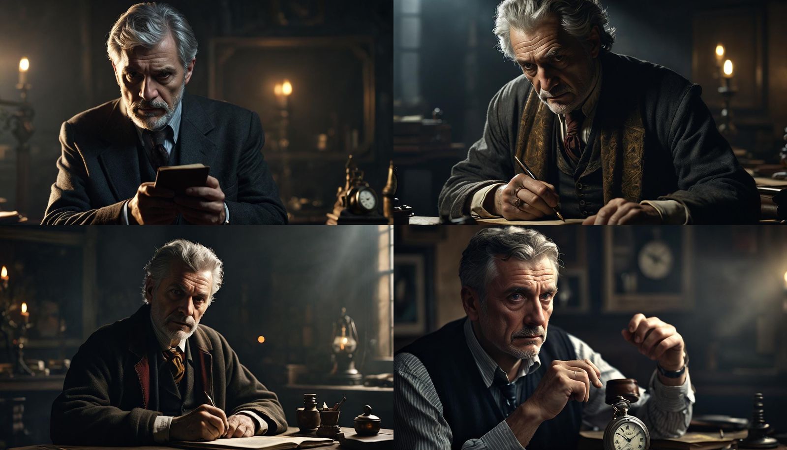 Intense Portrait of a Gray-Haired Leader