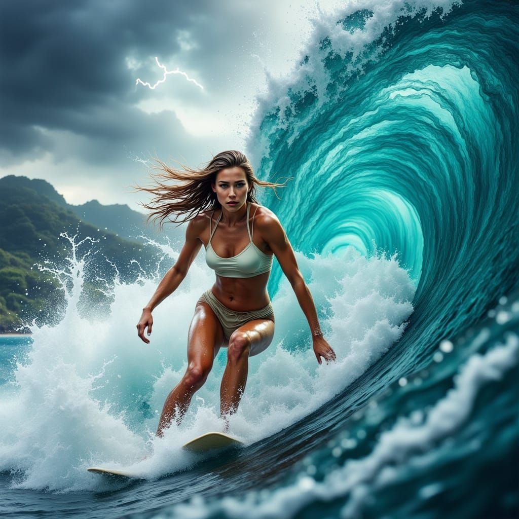 Fearless Surfer Rides Colossal Storm Wave