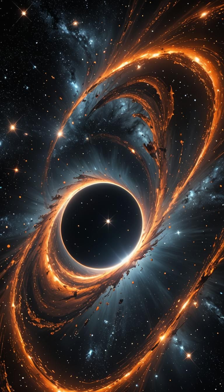 Bright Stars Orbiting a Black Hole in Space