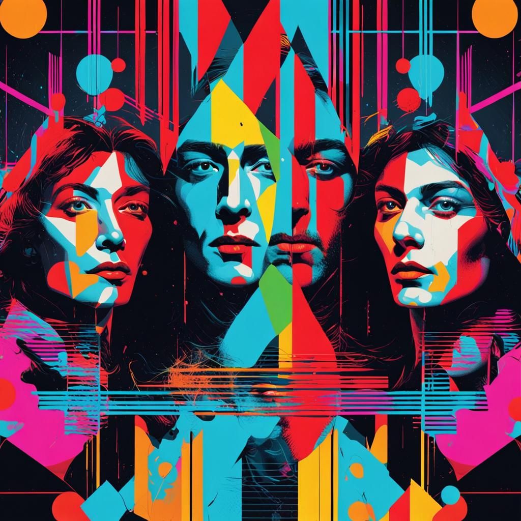 Geometric Bauhaus Portrait of a Rock Band