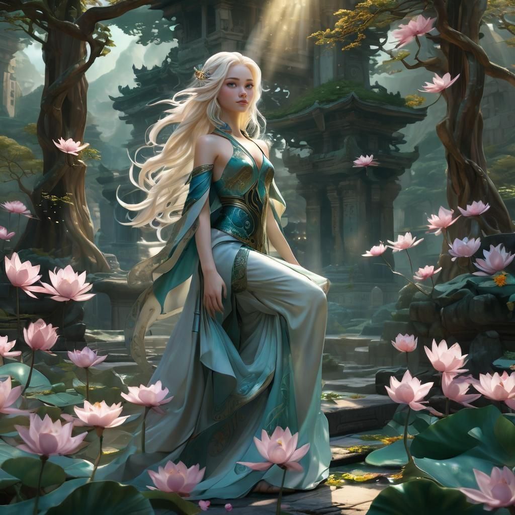 Elegant Blond Woman Joins Soaring Jade Sect