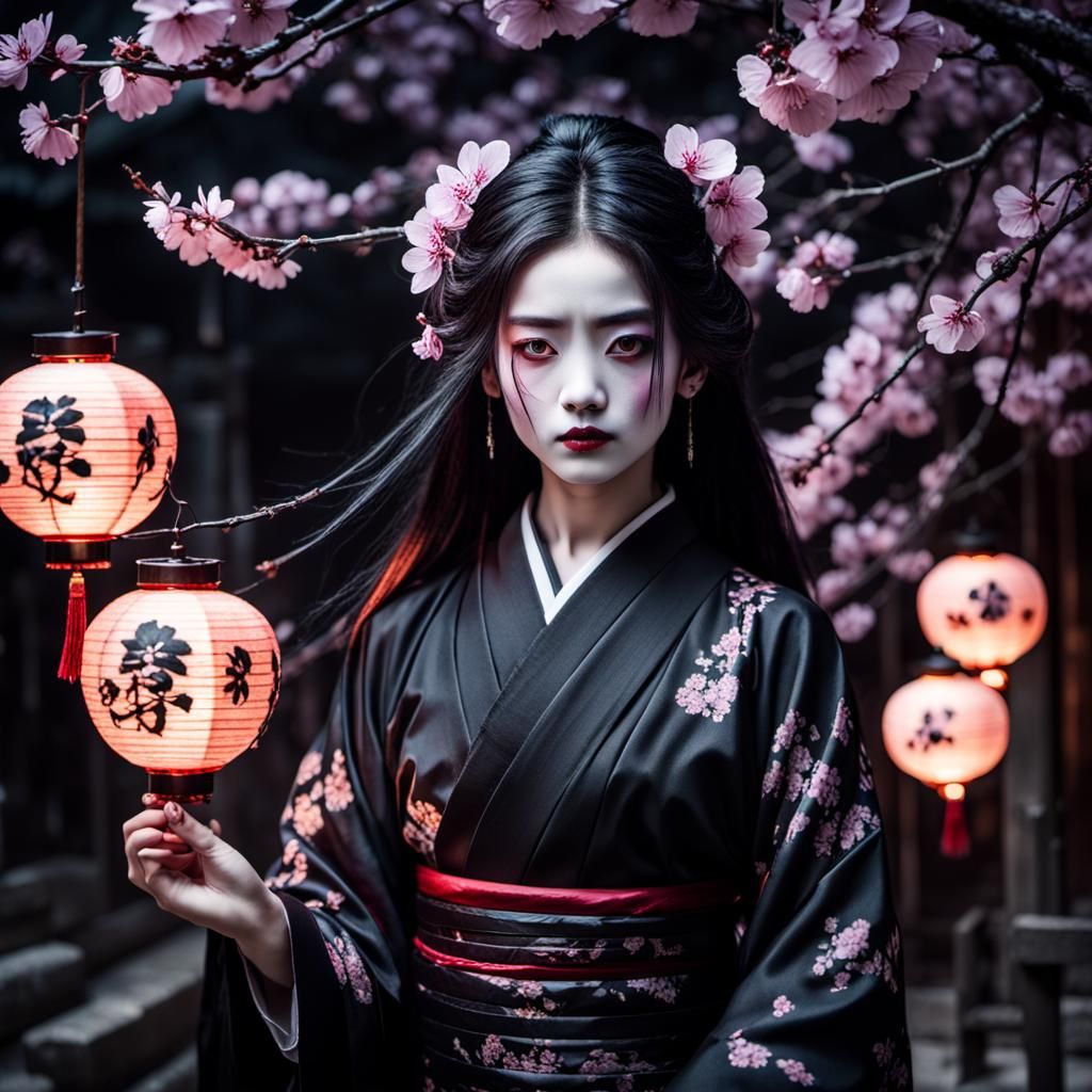 Ethereal Death Goddess in Anime Style