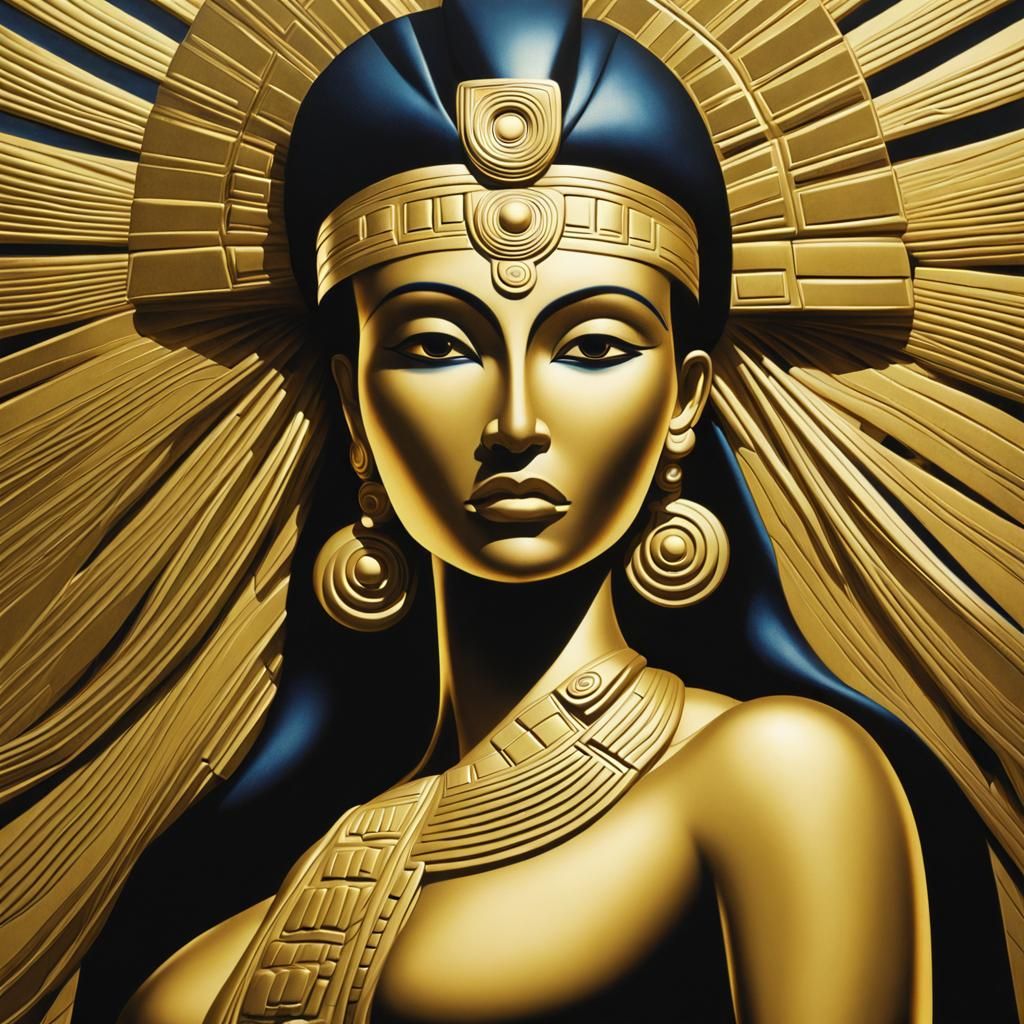 Aztec Goddess in Golden Splendor