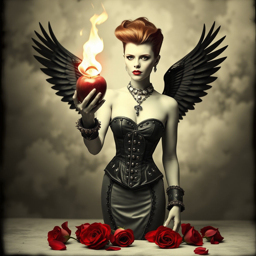 Androgynous Figure Offers Apple in Dadaist Photogram Style