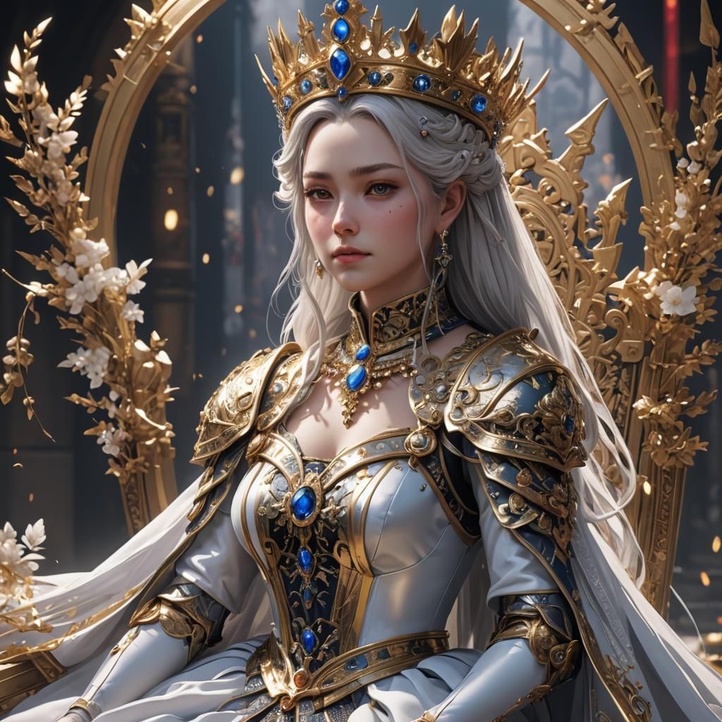 Anime-Style 3D Rendering of the First Queen