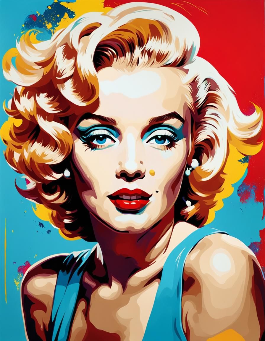 Pop Art Portrait of Marilyn Monroe in Vibrant Hues