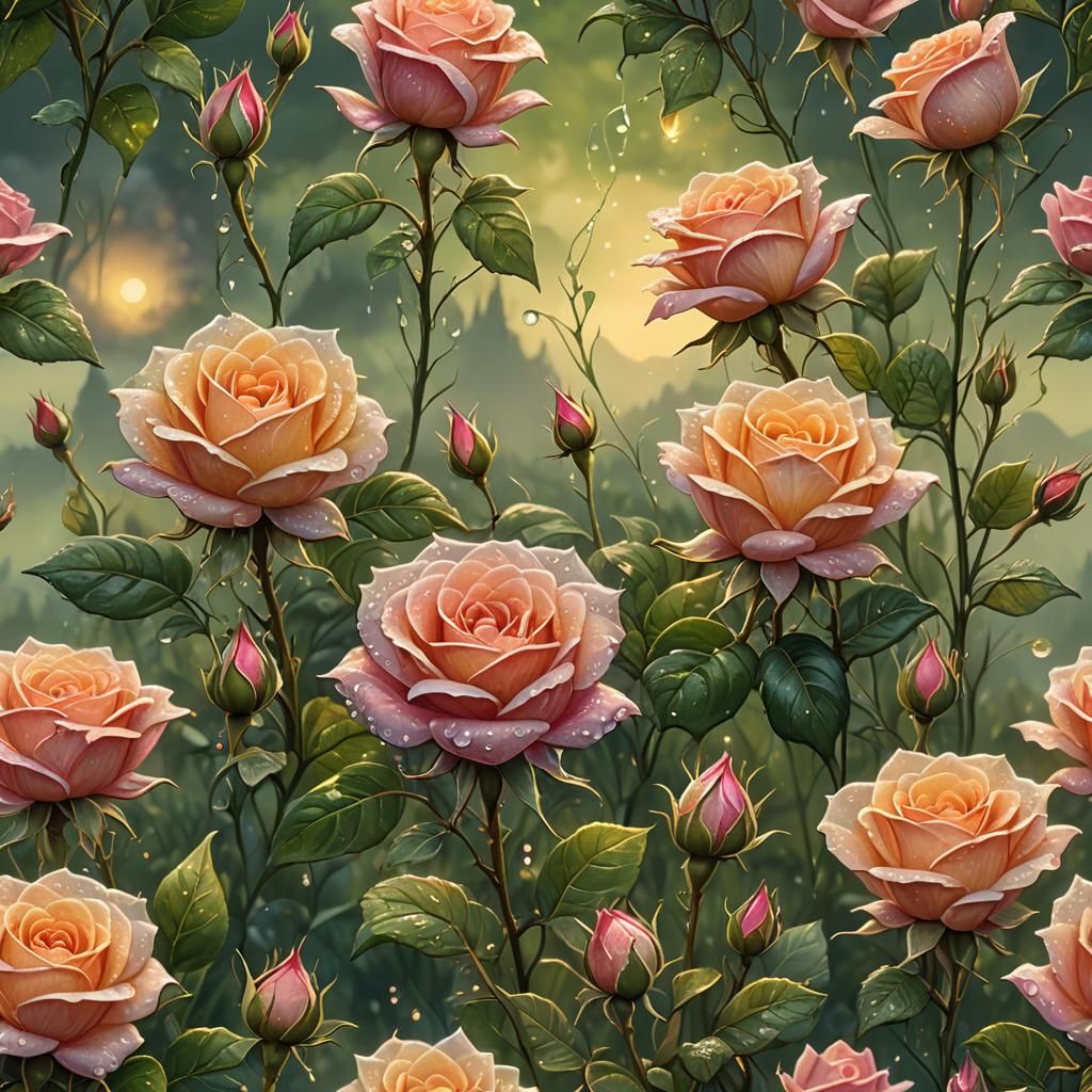 Magical World Hidden in Rosebud: Digital Painting