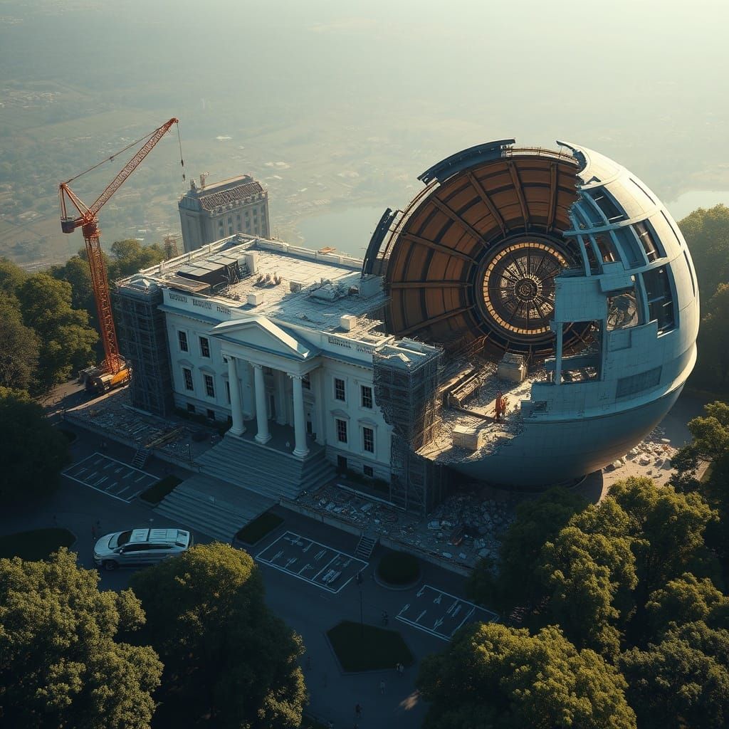 White House Demolished, Futuristic Structure Emerges