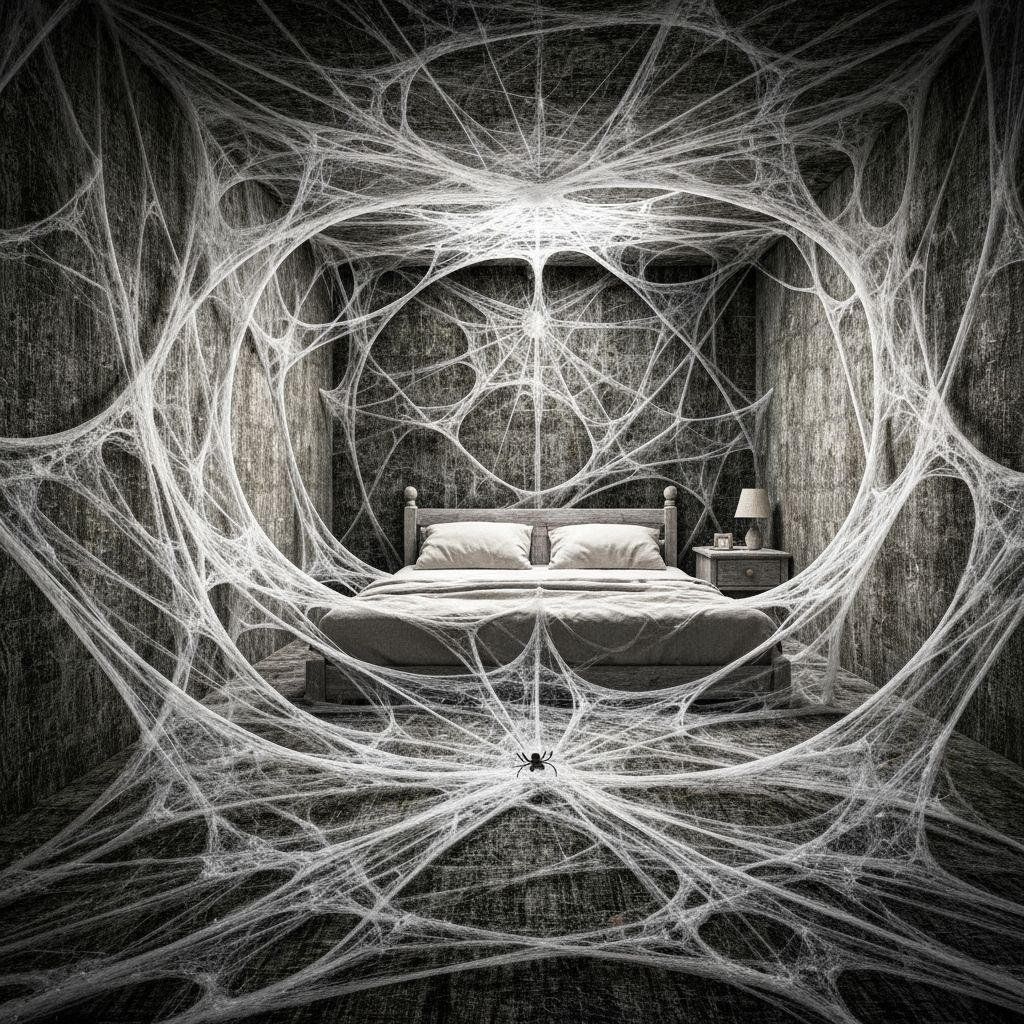 Ethereal Spiderweb Bedroom in Stunning 8K Photography