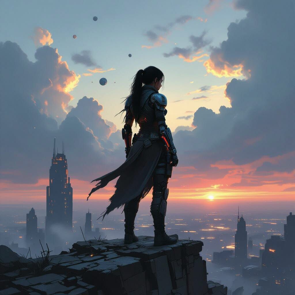 Warrior Woman in Post-Apocalyptic Wasteland