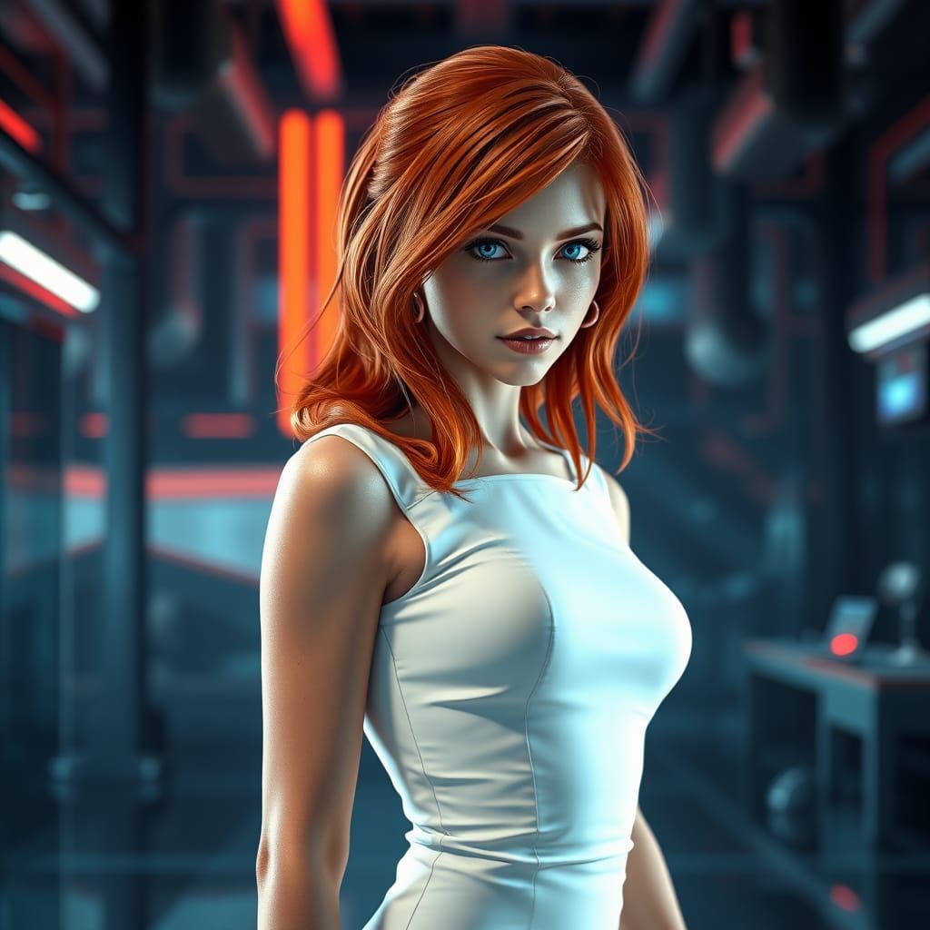 Elegant Spy in Neon Hues