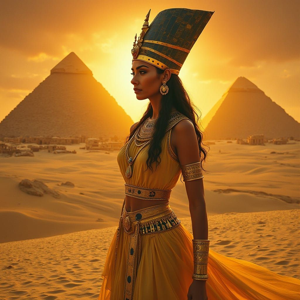 Ancient Egyptian Goddess Radiates Mystique in Temple Mural S...