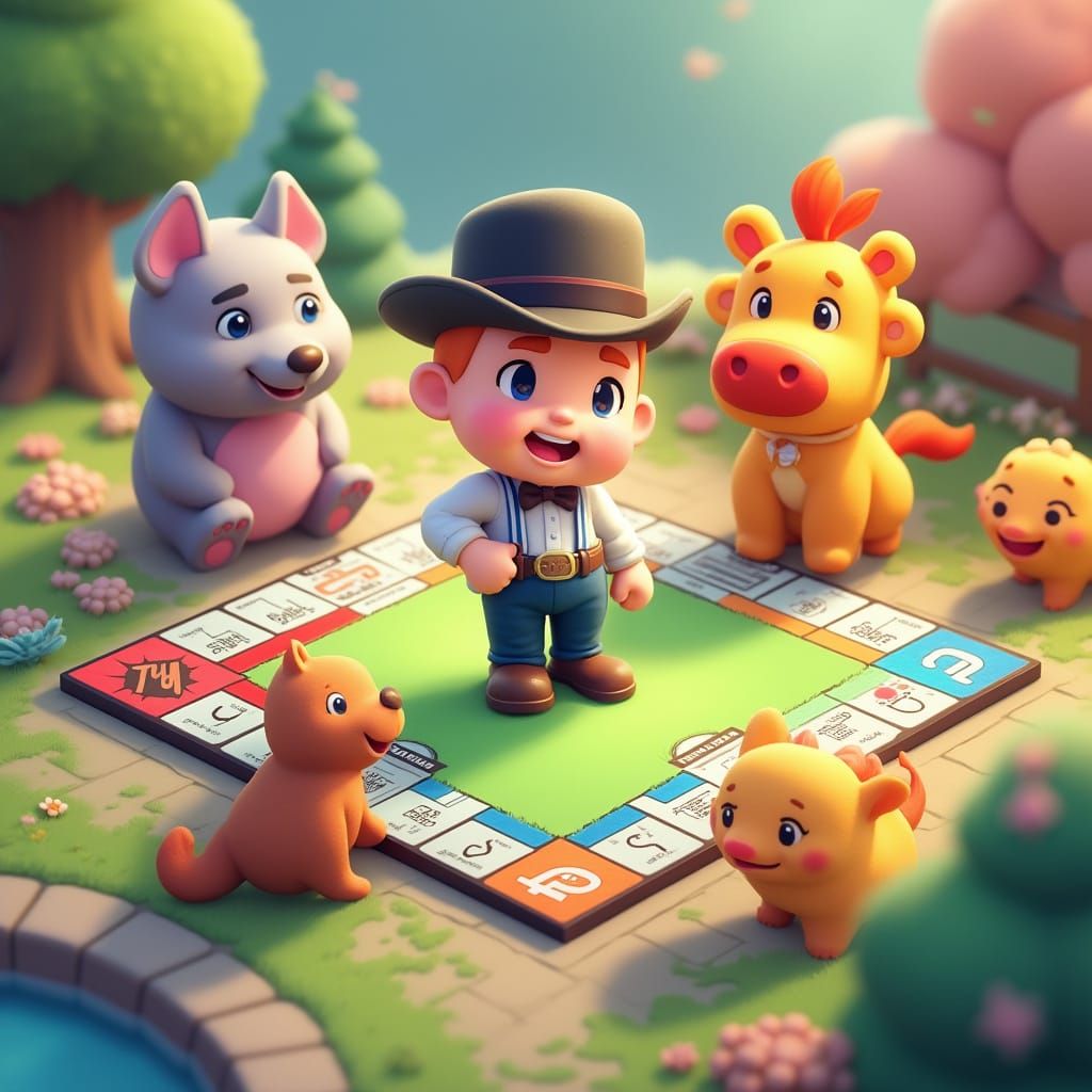 Monopoly Go Isometric Game Art Illustration