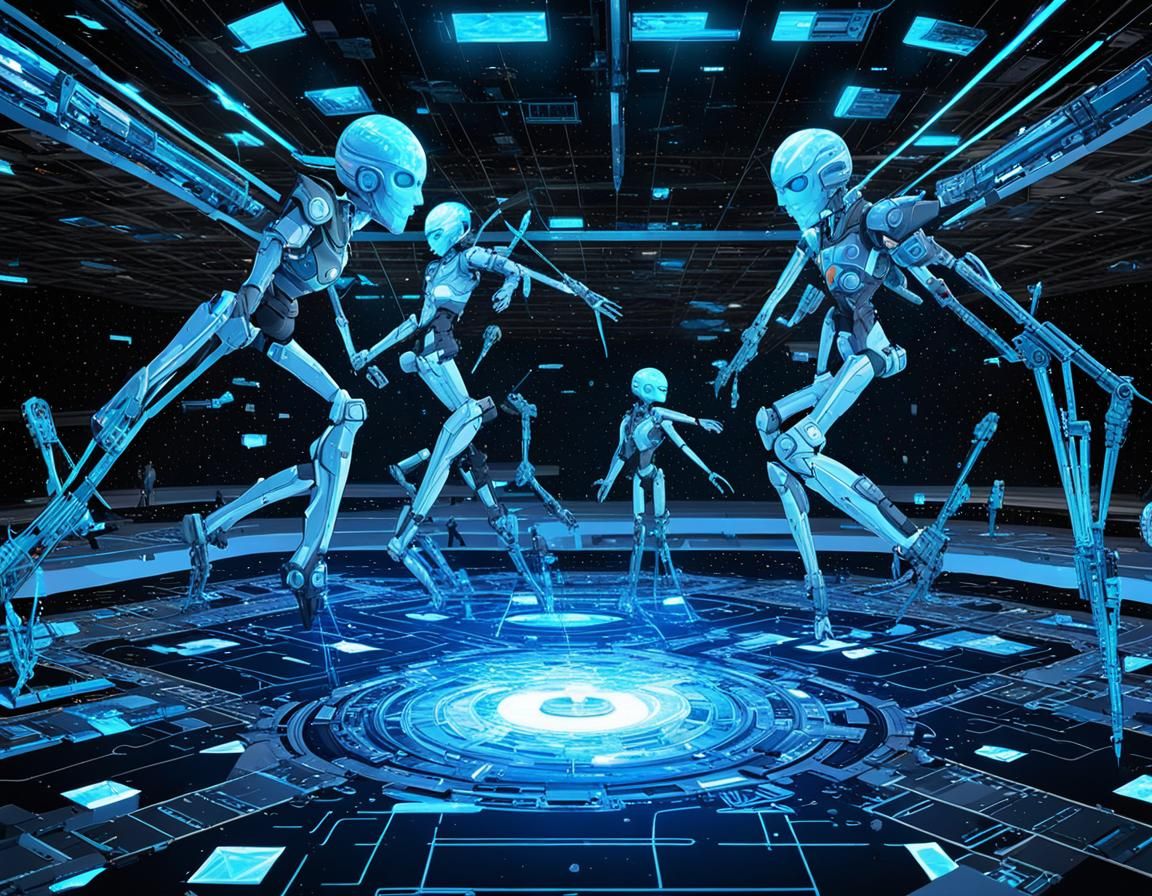 Friends Studying in Futuristic Anime Megacity, 8K