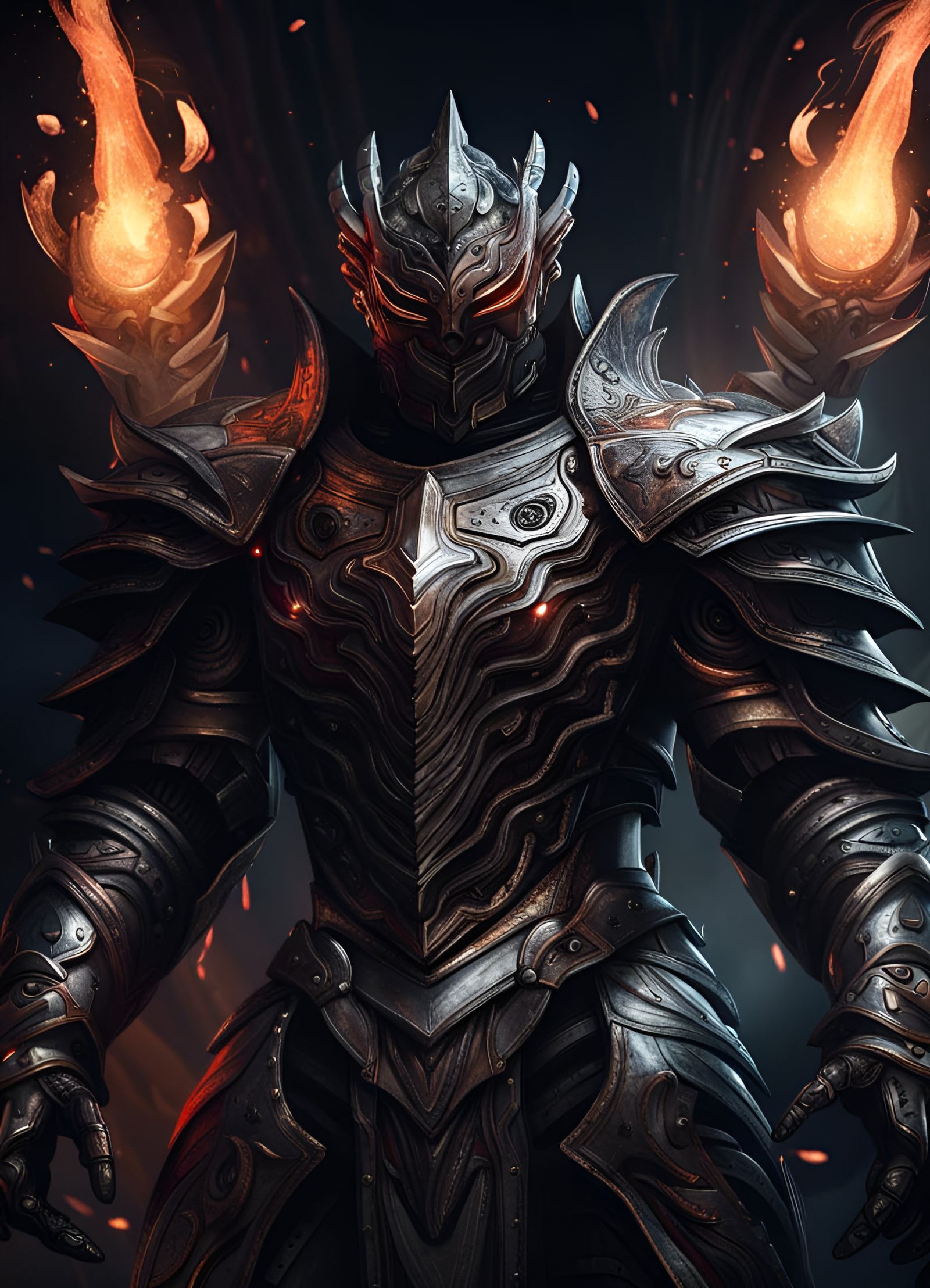 Horrifying Lava Knight in Silver Armor