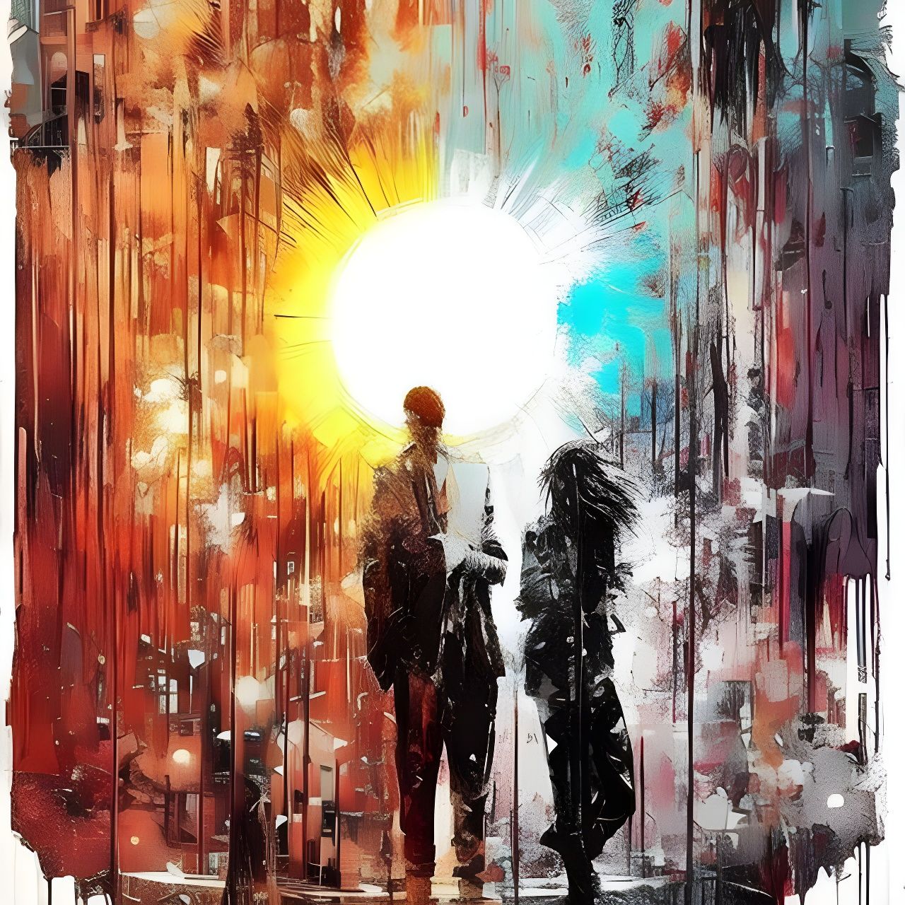 Embracing Sun and Moon in Monochromatic Speedpaint Style