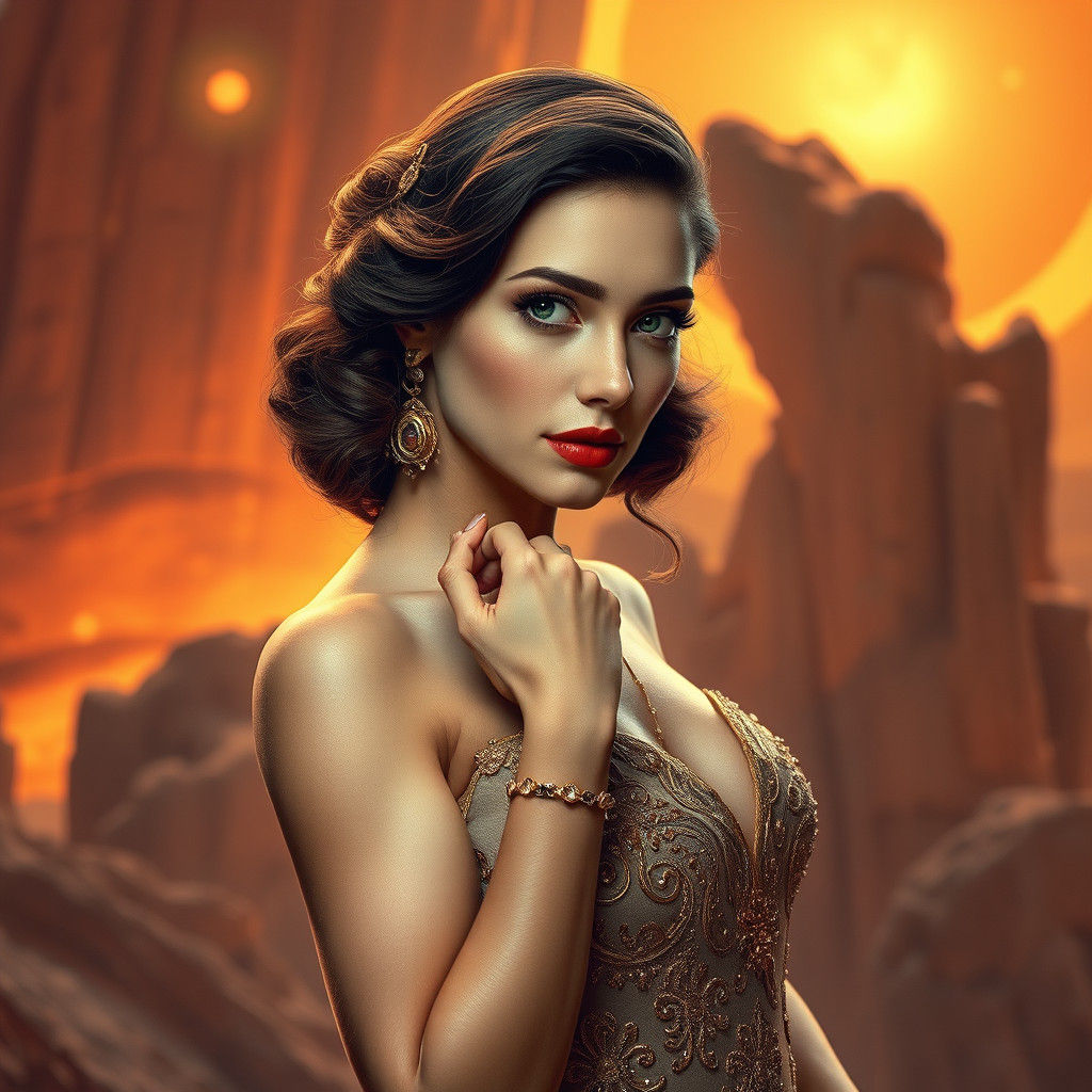 Elegant Actress in Dreamlike Fantasy Concept Art