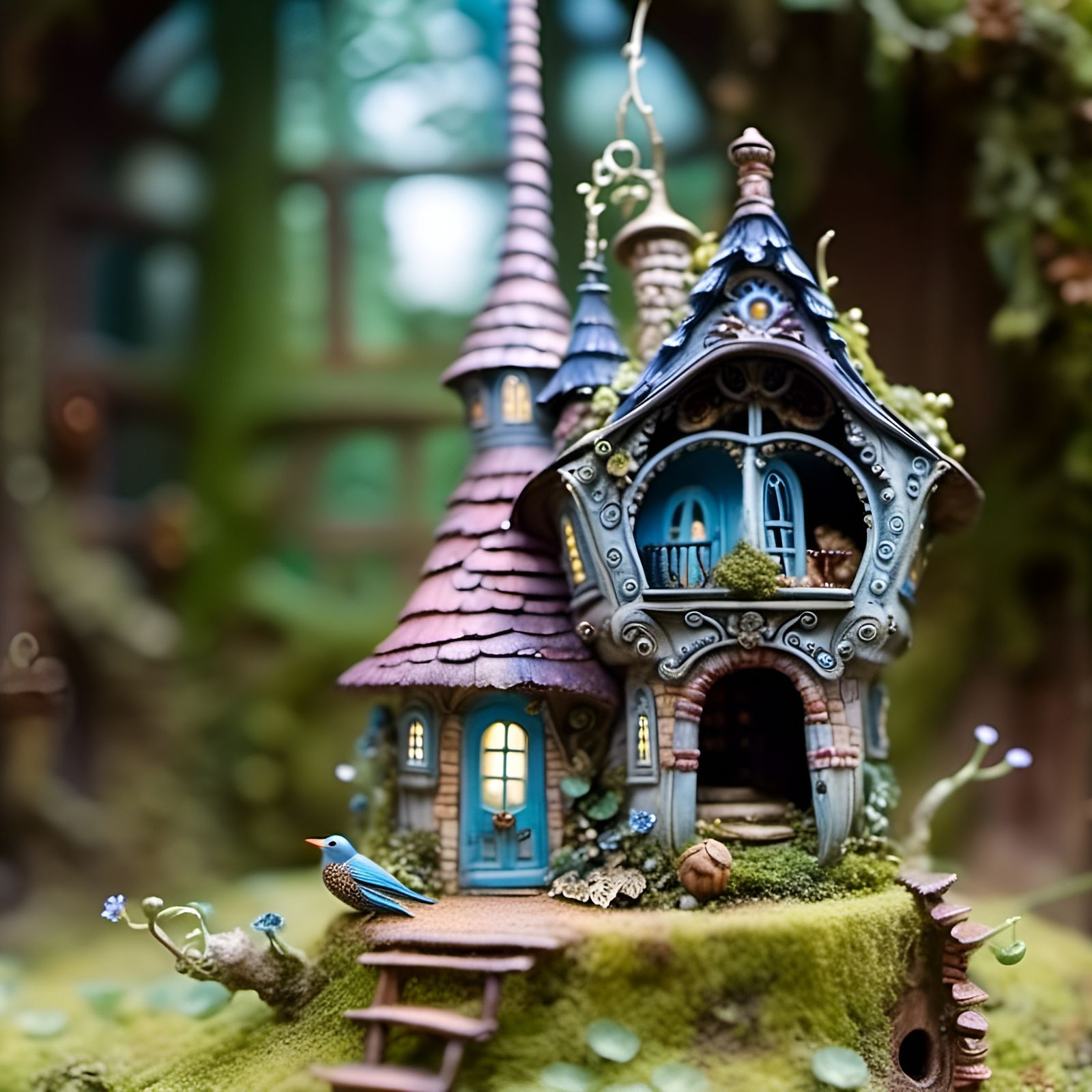 Miniature Fairy House in Abandoned Boot