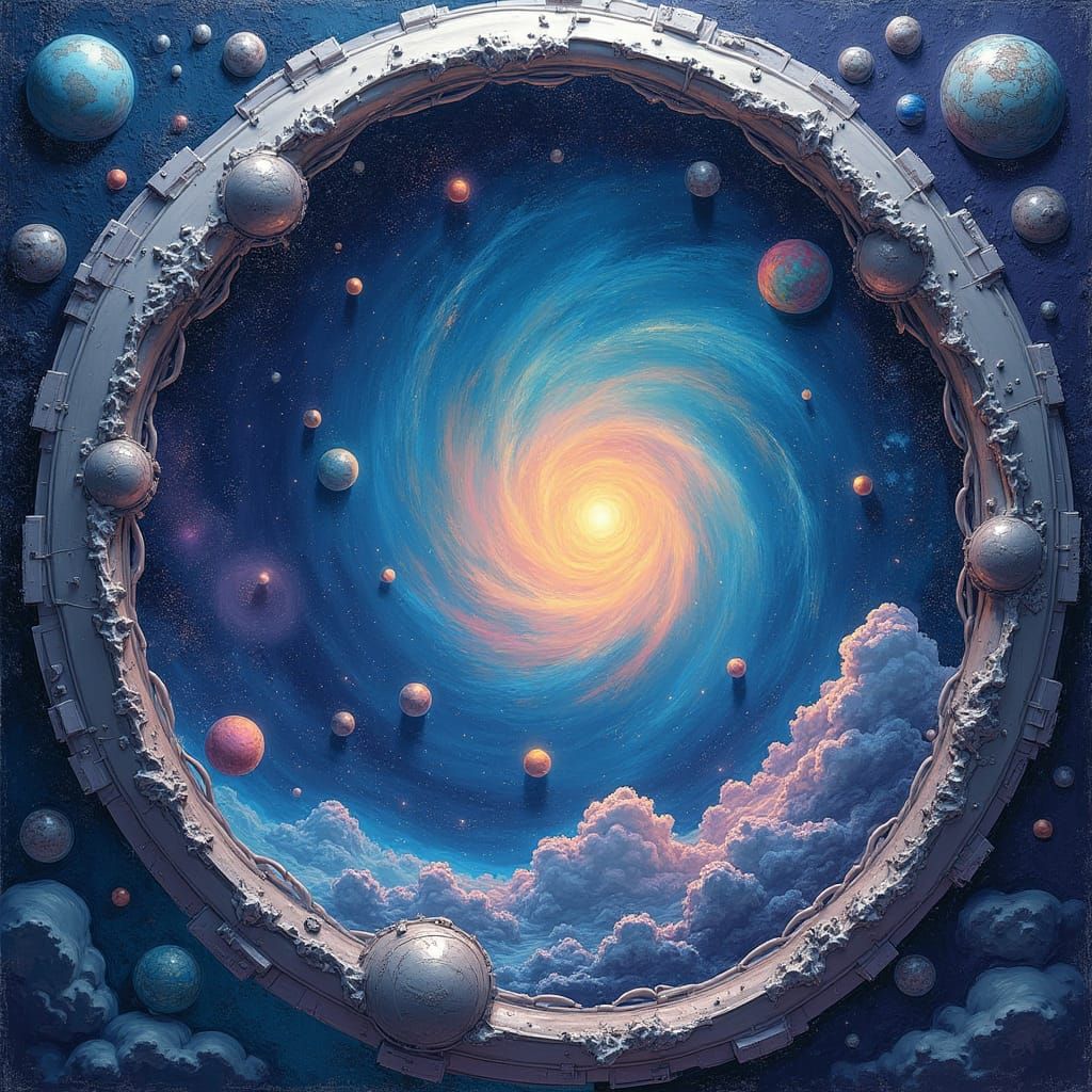 Futuristic Space Album Cover in Surreal Astral Style