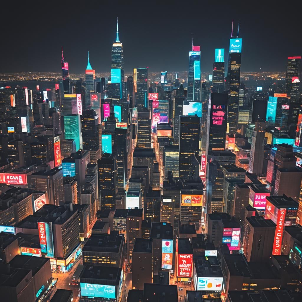 Neon Cityscape: Urban Immersion in Digital Art