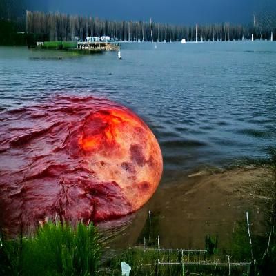 Dramatic Blood Moon in the Night Sky