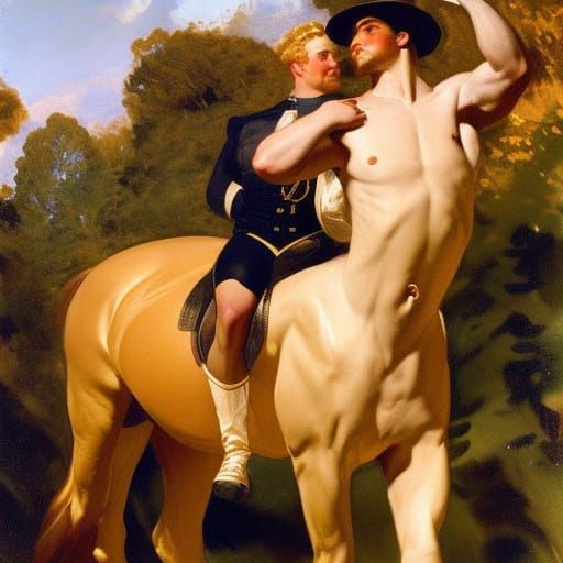 Mythical Centaur in Golden Hues