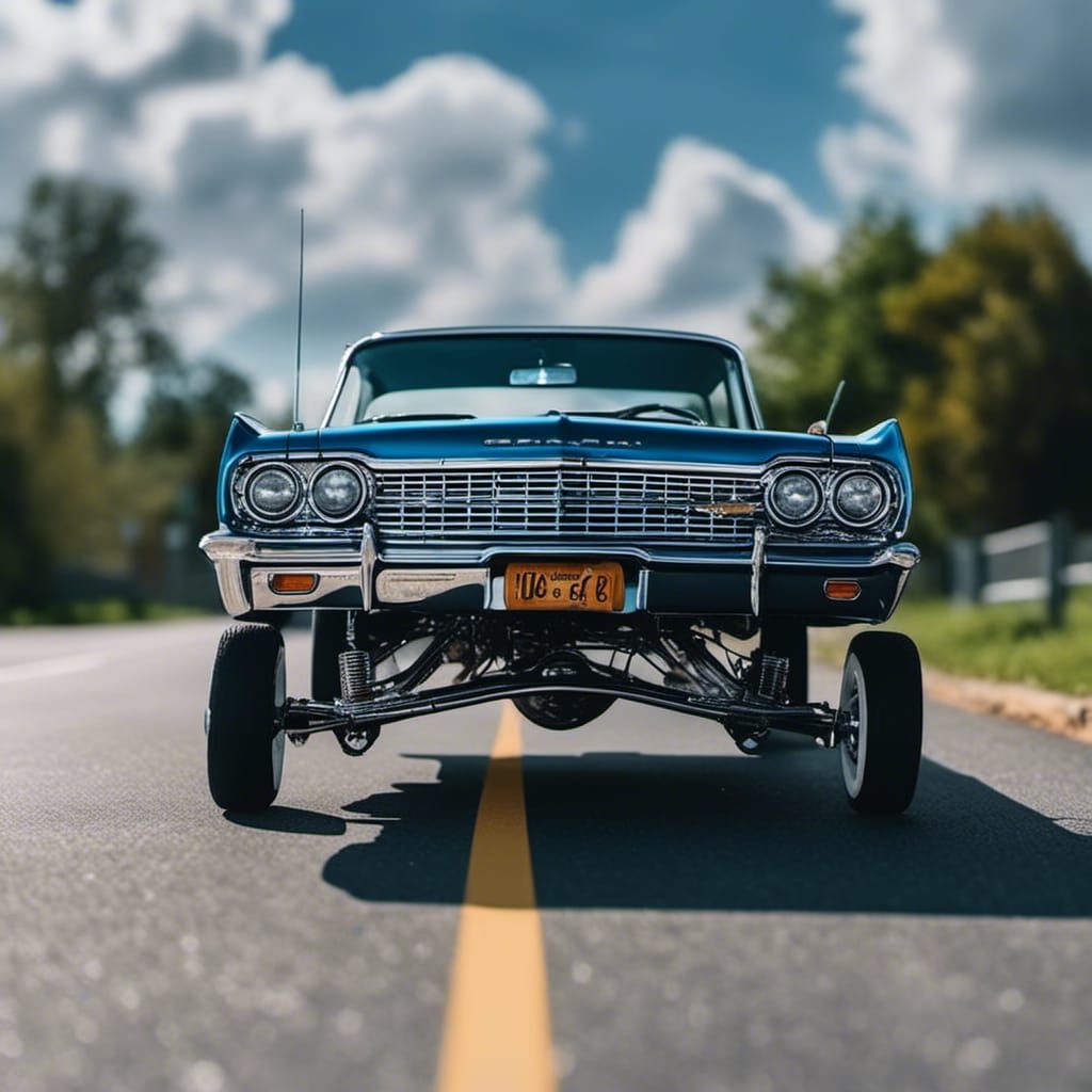 Lowrider with Extended Hydraulics in Sharp Focus