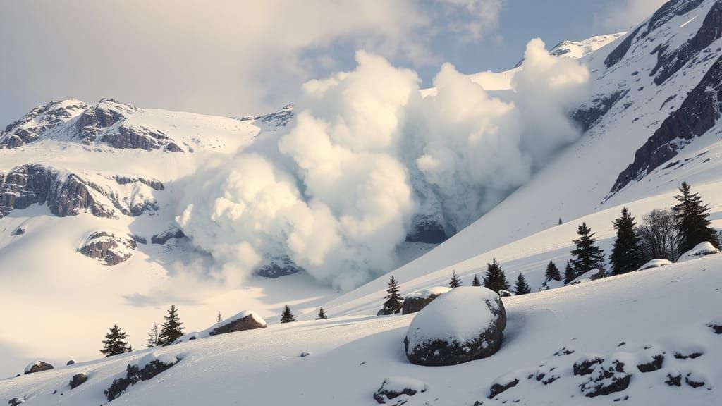 Futuristic Avalanche in a Surreal Snowscape