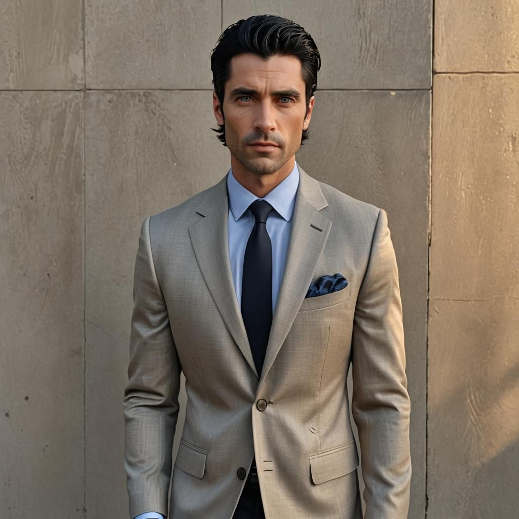 Hyperrealistic Portrait of a Man in Suit