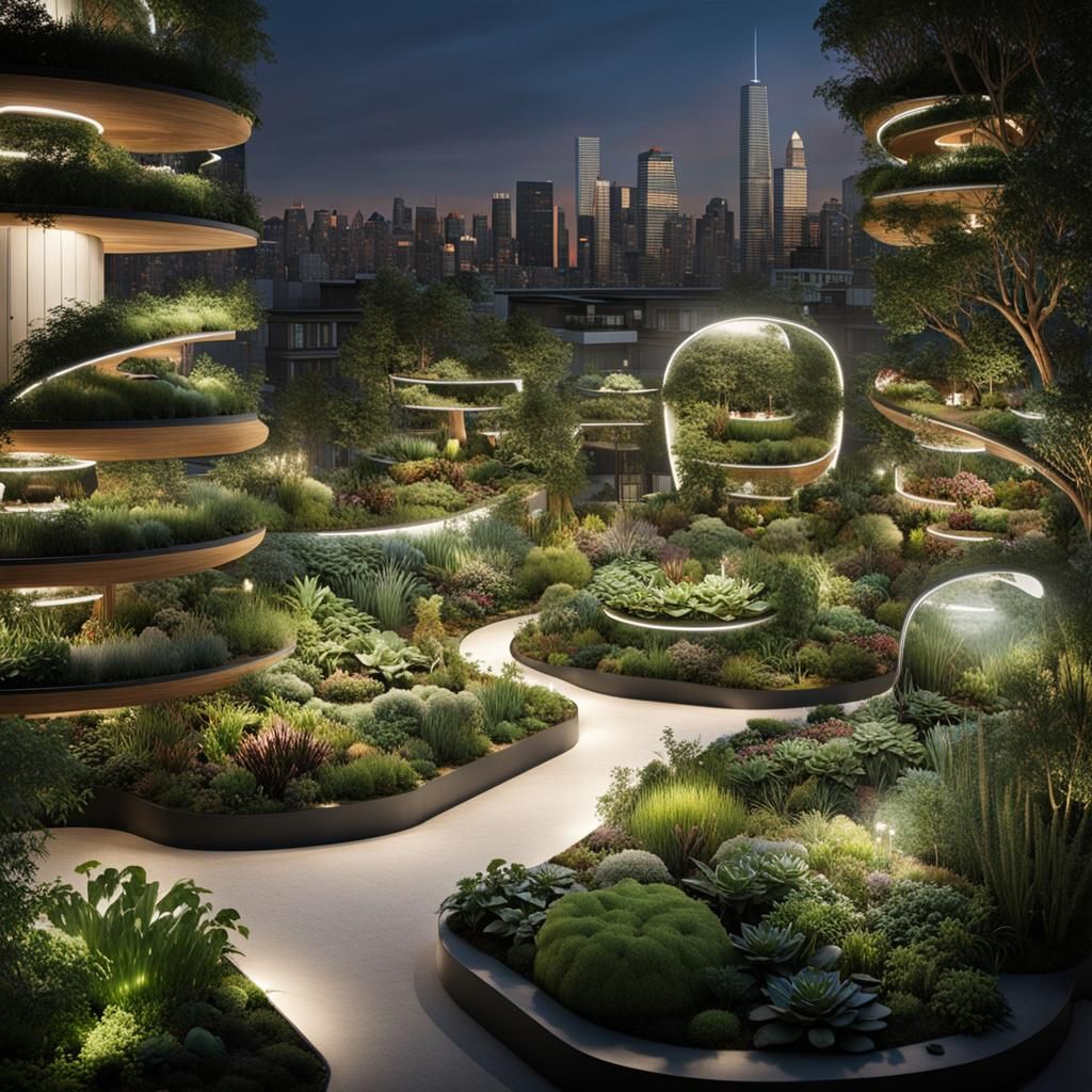 Futuristic Urban Garden Settlements: Sustainable Oasis