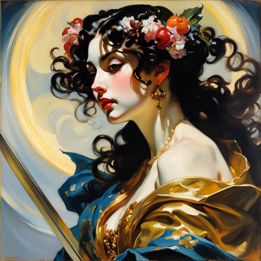 Anime Bishonen Prince in Chiaroscuro Fairytale