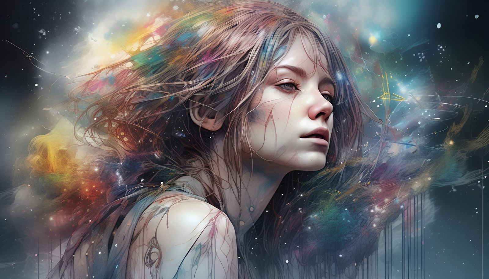 Magical Dark-Rainbowscape Digital Illustration in 8K