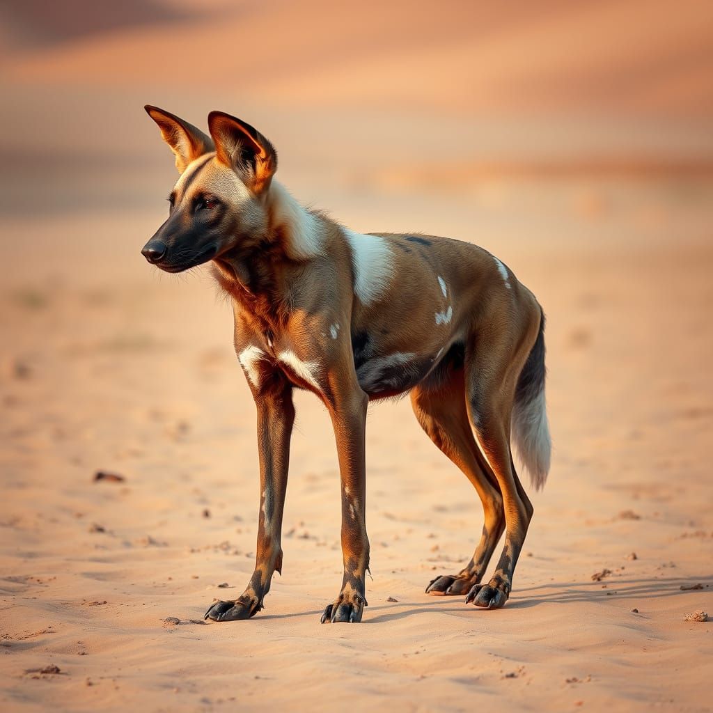 Unusual Wild Dog in Sahara Desert