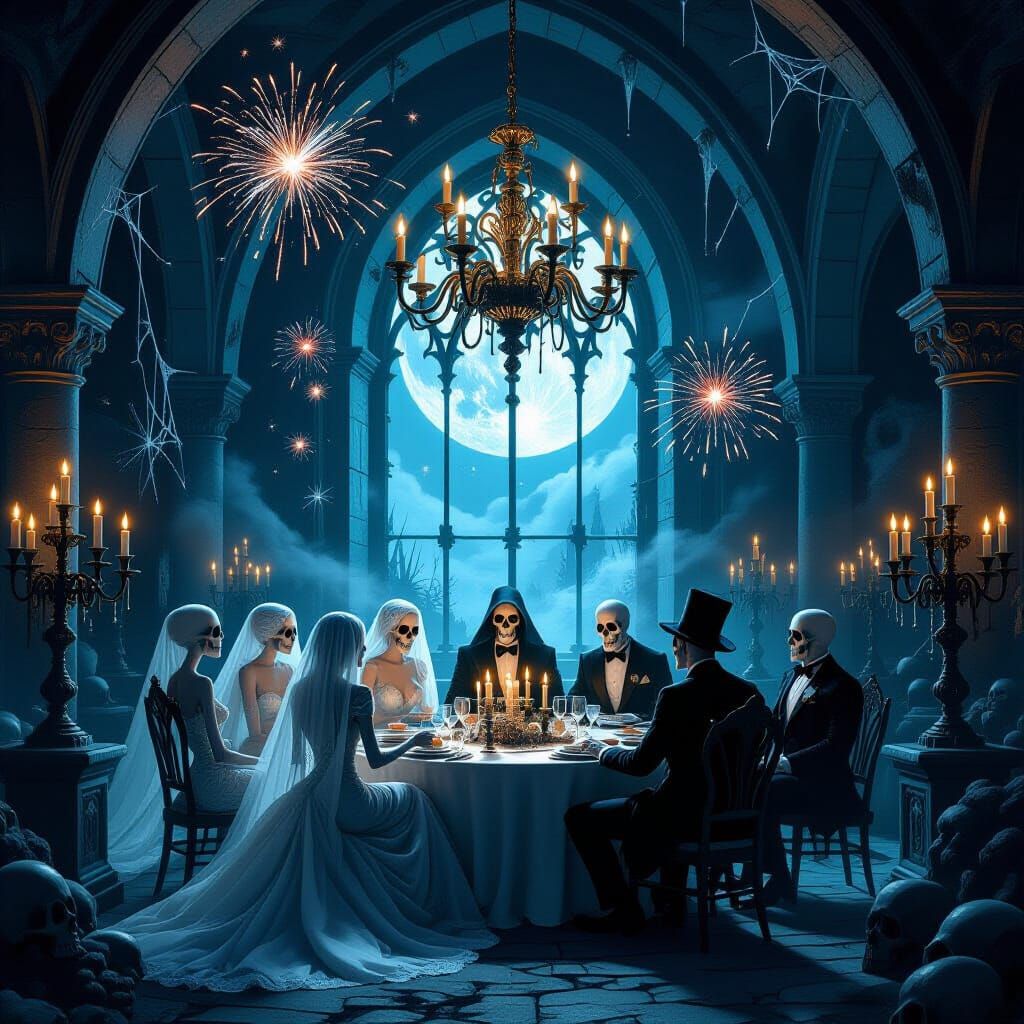 Ghoulish New Year's Ball in Gothic Crypt