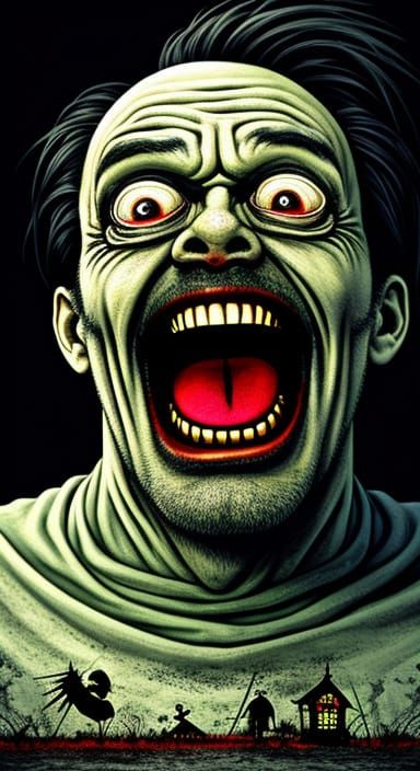 Macabre Laughter in a Haunted Scene