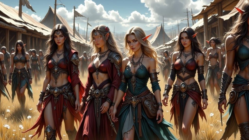 Elven Women Shop at Fantasy Market