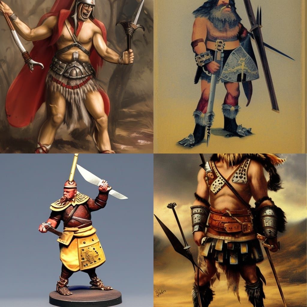Fierce German Barbarian Warrior Ready for Battle