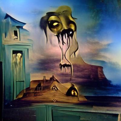 Surreal Haunted House in Salvador Dali Style