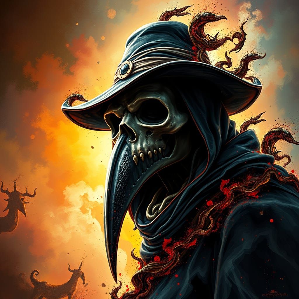Dramatic Plague Doctor in Intricately Detailed Hyperrealisti...