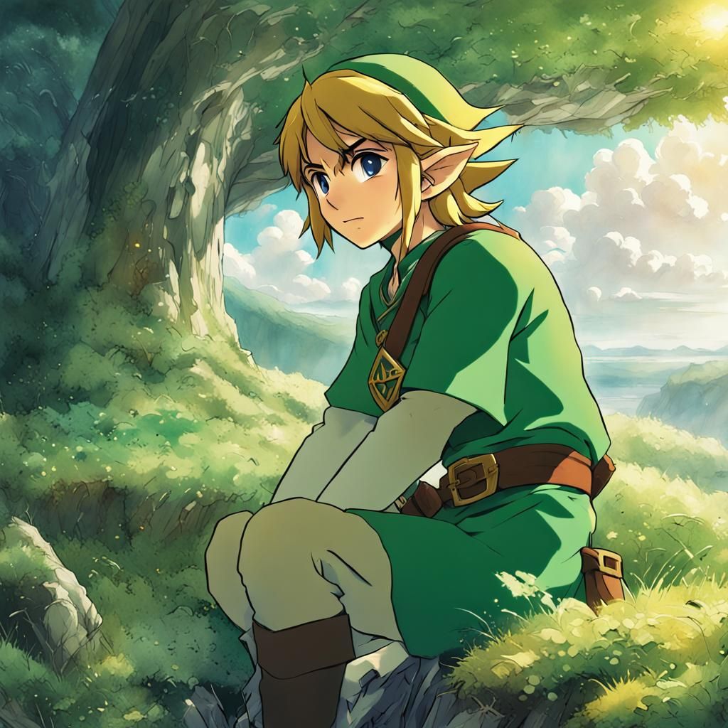 Link from Zelda in Anime Style, Ghibli-esque