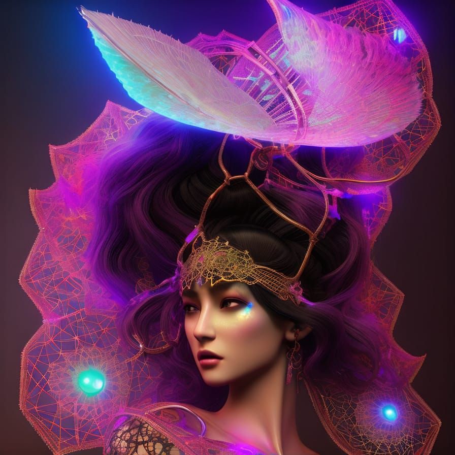 Striking Shibari Warrior Goddess in Photo Realism