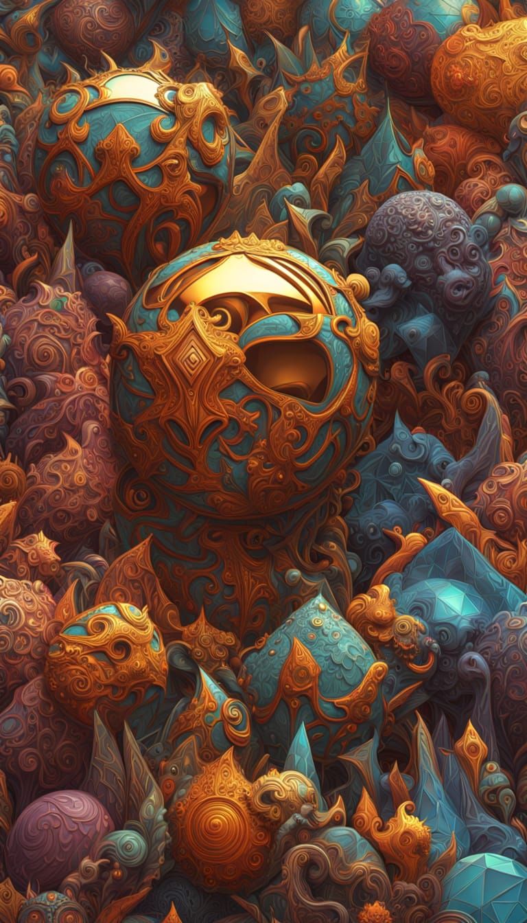 Abstract Geometric AI Evolution in Brushed Metals