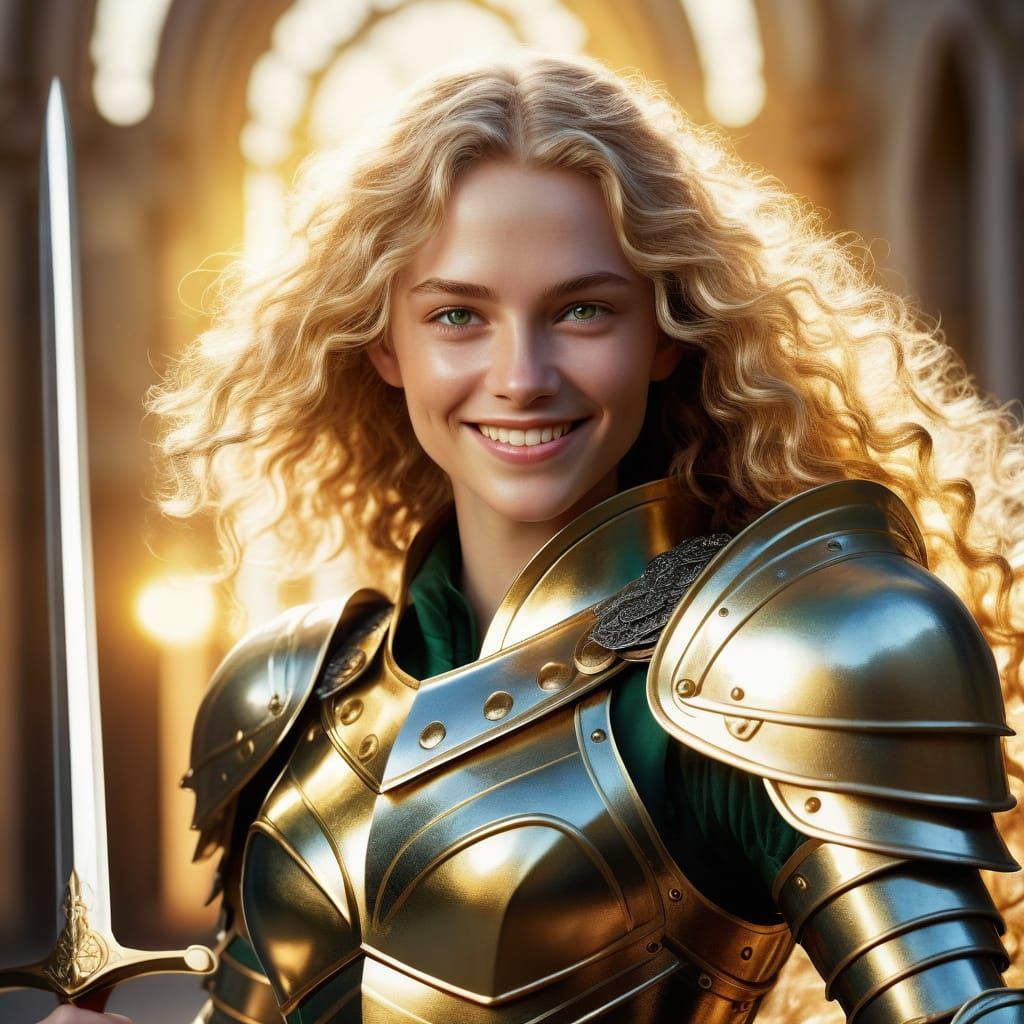 Joan of Arc Concept Art with Metallic Armor