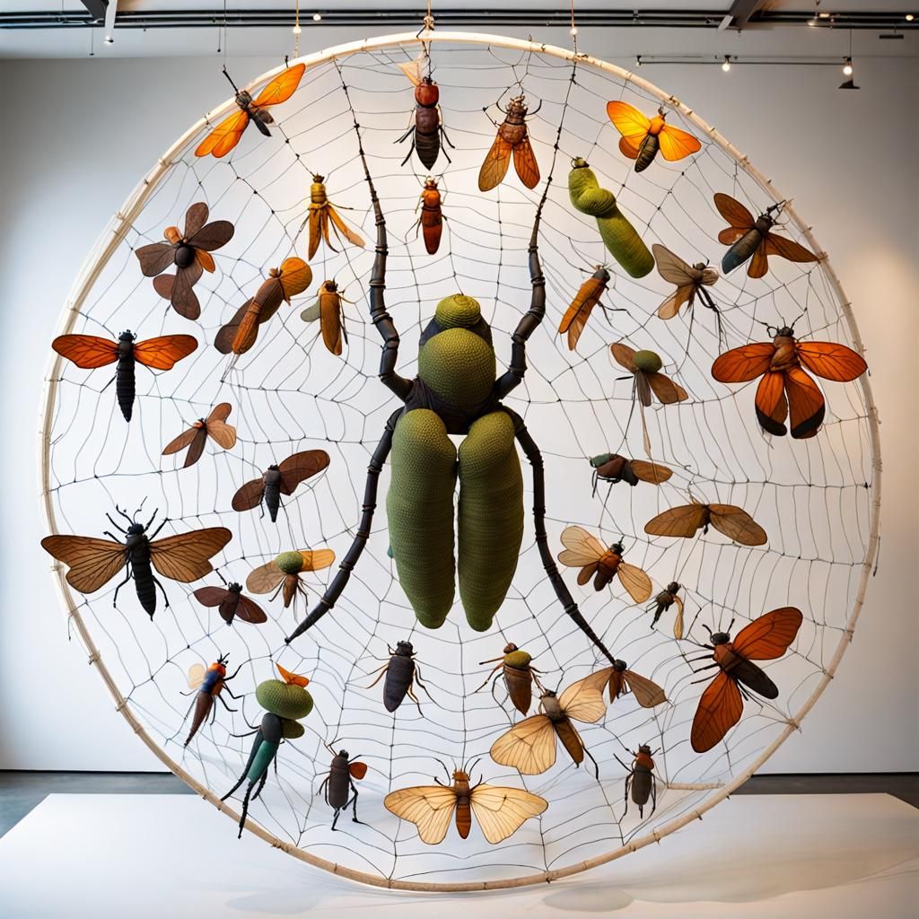 Fabric Insect Web Sculpture