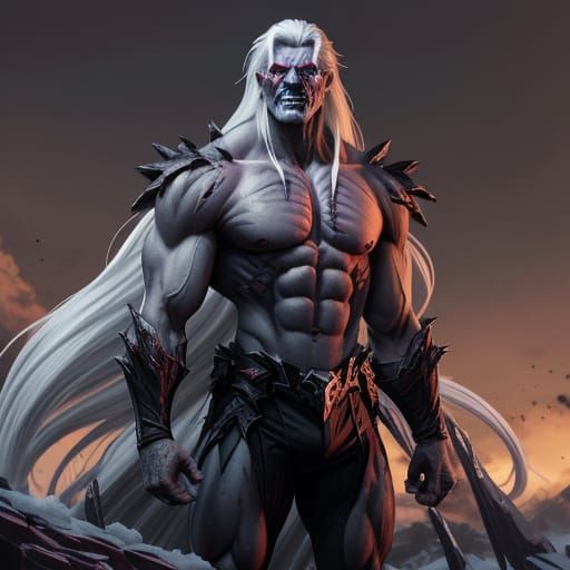 Hulking DC Comic Book Villain Doomsday in Dark Plum-Purple S...